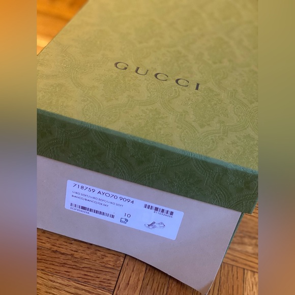 GUCCI ๐ Ace Sneaker | Menโs Size 10.5 US White Leather/Grey Interlocking Gs NWT - Picture 7 of 16